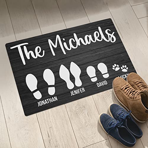 Custom Footprint Family & Pet Name Doormat - Bless This Home