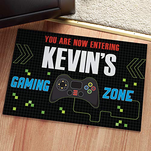 Personalized Video Gamer Doormat with Custom Name, 18x27