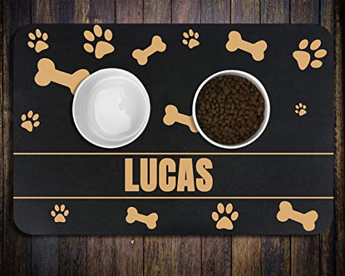 Personalized Waterproof Dog Cat Food Mat with Non-Slip Bottom