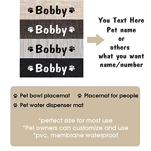 Forestpaw Personalized Cat & Dog Bowl Mats, Waterproof & Easy to Clean