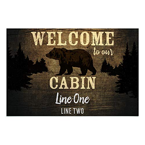 Personalized Cabin Welcome Doormat - Brown Custom Pet Mat