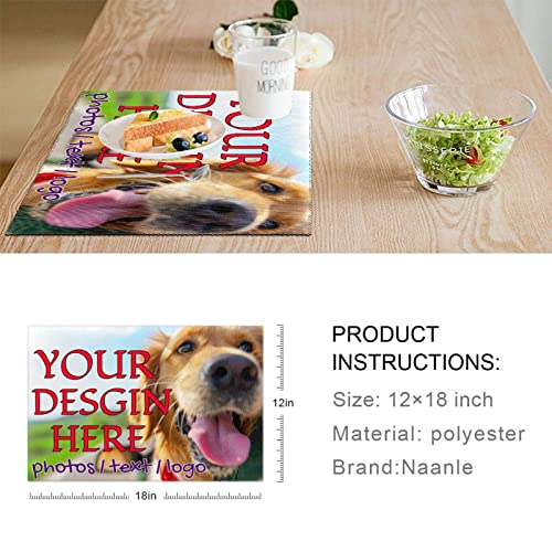 Personalized Non-Slip Custom Pet Food Placemats - Set of 6