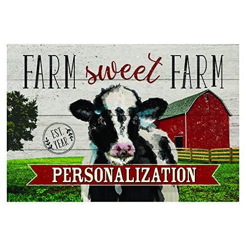 Personalized Cow Doormat with Name Printing, Indoor/Outdoor, Non-Slip