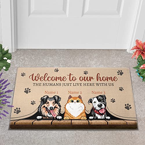 Personalized Funny Pet Doormat - Cat and Dog Decor