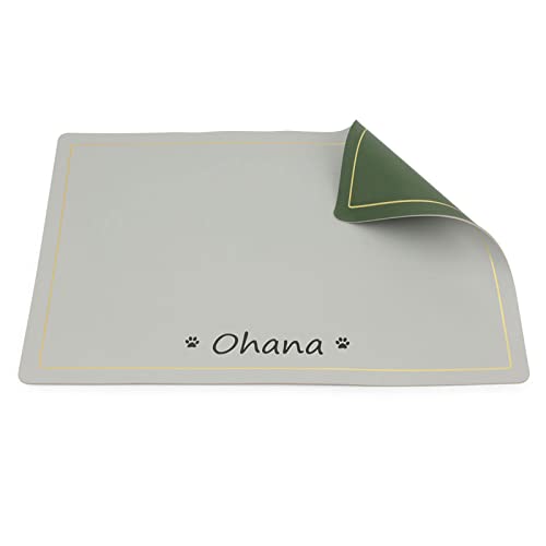 Customized Waterproof Non-Slip Pet Feeding Mat (Gray)