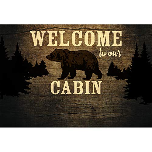 Personalized Cabin Welcome Doormat - Brown Custom Pet Mat