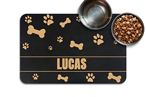 Personalized Waterproof Dog Cat Food Mat with Non-Slip Bottom