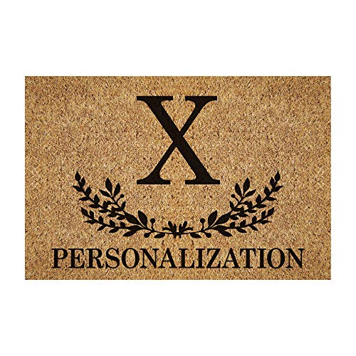 Personalized Initial and Name Brown Doormat - 18x27