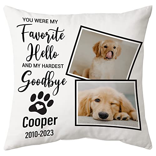 Custom Pet Photo Memorial Pillow - Dog Remembrance