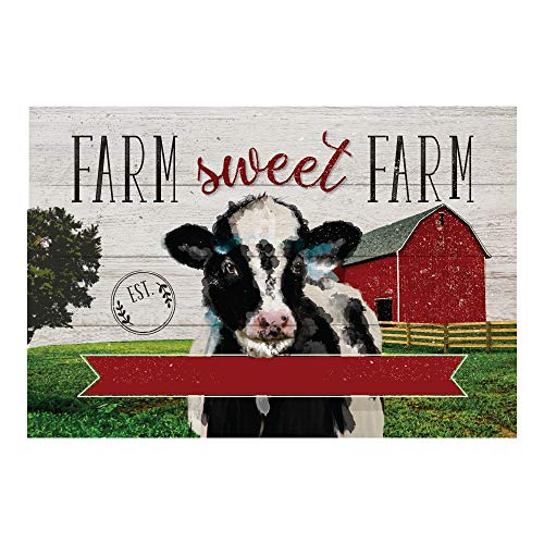 Personalized Cow Doormat with Name Printing, Indoor/Outdoor, Non-Slip