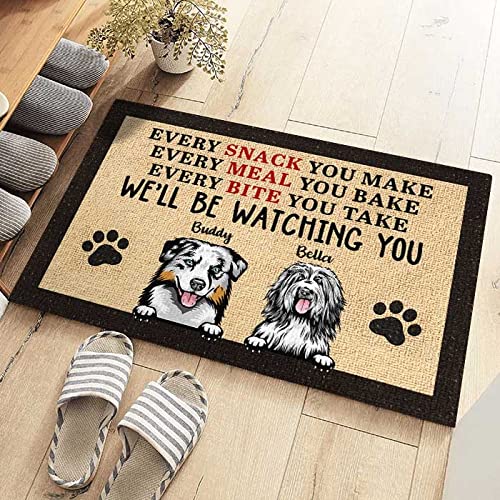 Personalized Funny Dog Decorative Mat - Custom Pet's Name