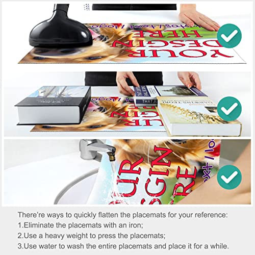 Personalized Non-Slip Custom Pet Food Placemats - Set of 6