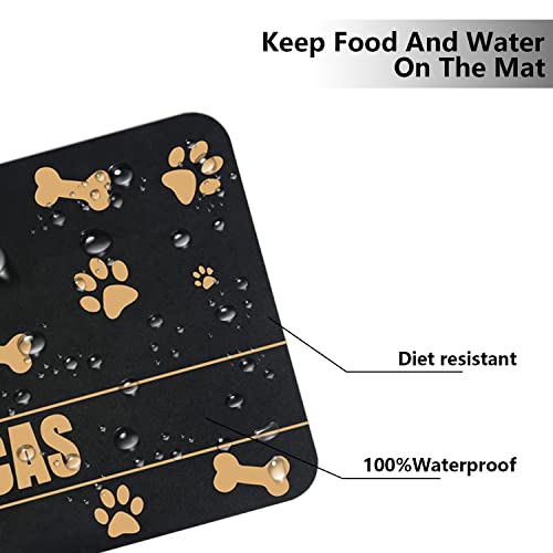 Personalized Waterproof Dog Cat Food Mat with Non-Slip Bottom
