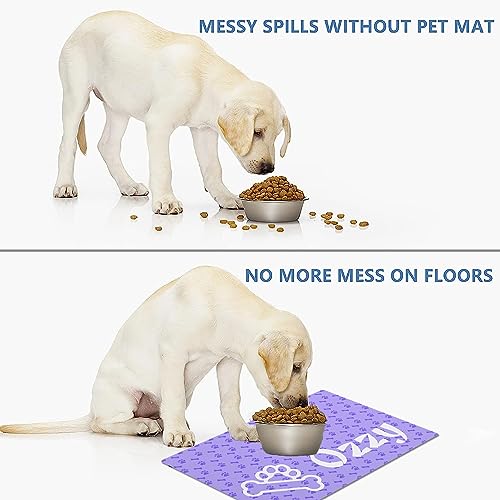 Custom Pet Food Mats - Personalized Name/Photo Options
