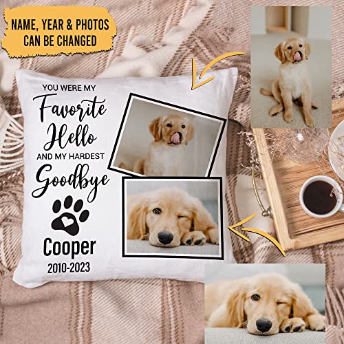 Custom Pet Photo Memorial Pillow - Dog Remembrance