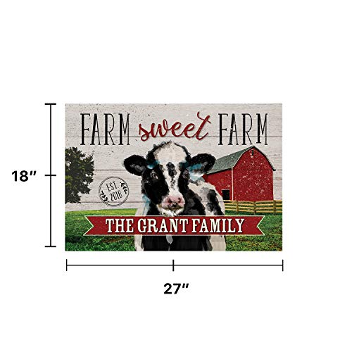 Personalized Cow Doormat with Name Printing, Indoor/Outdoor, Non-Slip