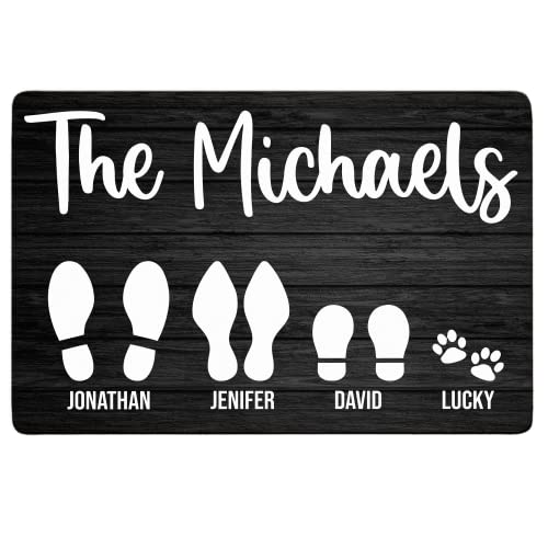 Custom Footprint Family & Pet Name Doormat - Bless This Home