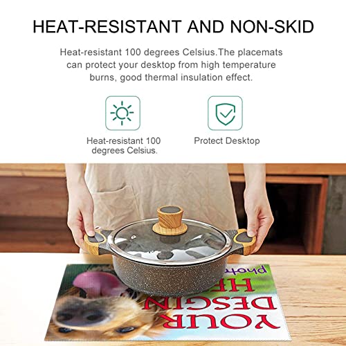 Personalized Non-Slip Custom Pet Food Placemats - Set of 6
