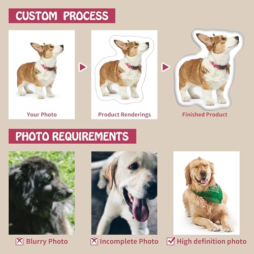 Personalized Pet Pillow with Your Pet's Photo (12")