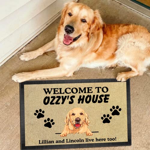 Custom Cartoon Dog Printing Welcome Doormat Gift
