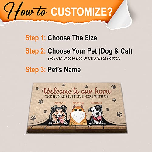 Personalized Funny Pet Doormat - Cat and Dog Decor