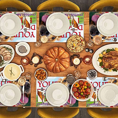 Personalized Non-Slip Custom Pet Food Placemats - Set of 6