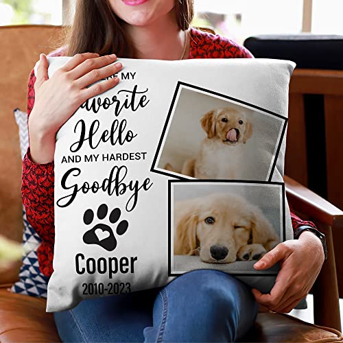 Custom Pet Photo Memorial Pillow - Dog Remembrance