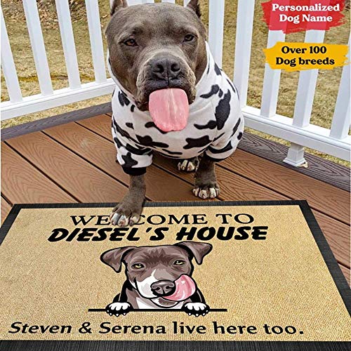Custom Cartoon Dog Printing Welcome Doormat Gift