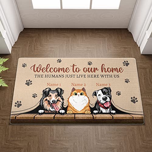 Personalized Funny Pet Doormat - Cat and Dog Decor