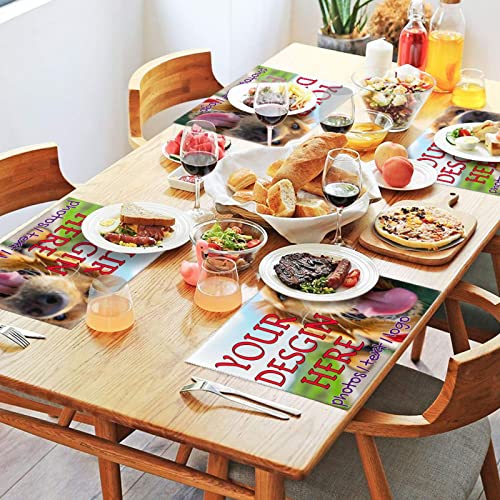 Personalized Non-Slip Custom Pet Food Placemats - Set of 6