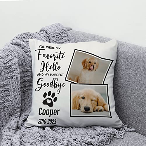 Custom Pet Photo Memorial Pillow - Dog Remembrance
