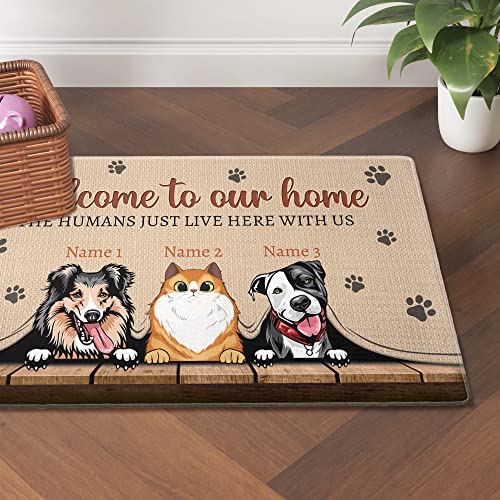 Personalized Funny Pet Doormat - Cat and Dog Decor