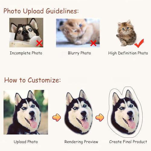 Custom Pet Photo Pillow - 3D Printed Personalized