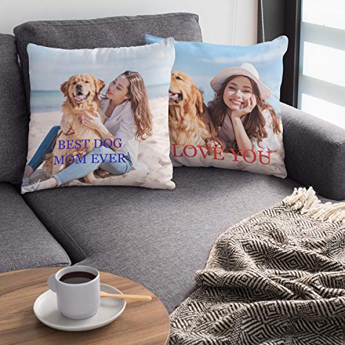 Personalized Couple Photo Pillow | Custom 16x16 Cover