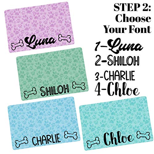 Custom Dog Bowl Mat - Personalized Pet Placemat