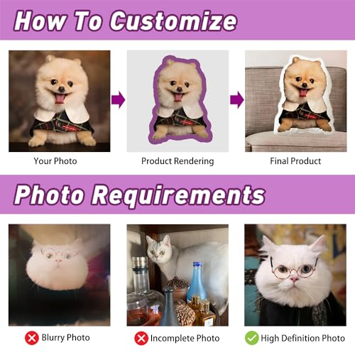 LUSHADD Custom Pet Pillow with Duplex Printing (8 inch)