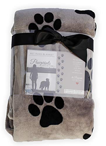 Pawprints Left by You Pet Memorial Blanket - Comforting Gift