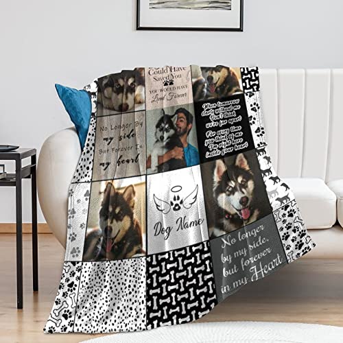 Personalized Pet Memorial Blanket with Photo & Name