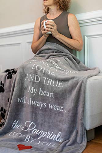 Pawprints Left by You Pet Memorial Blanket - Comforting Gift