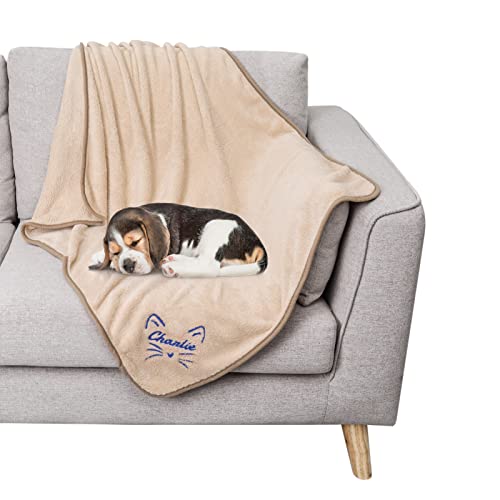 scenicamp Personalized Dog Blanket, Embroidered Name, 30 x 40 Inch