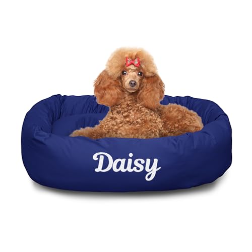 Personalized Calming Dog Bed - Cozy Supportive Washable - Blue