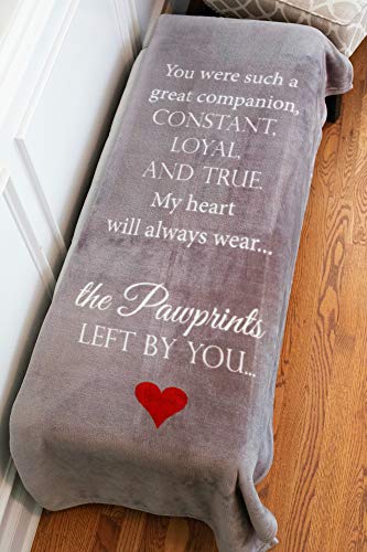 Pawprints Left by You Pet Memorial Blanket - Comforting Gift