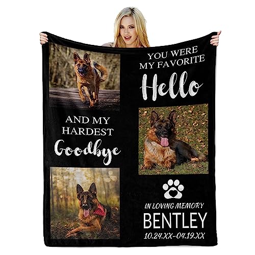 Personalized Pet Blanket with Custom Photo, Memorial Gift
