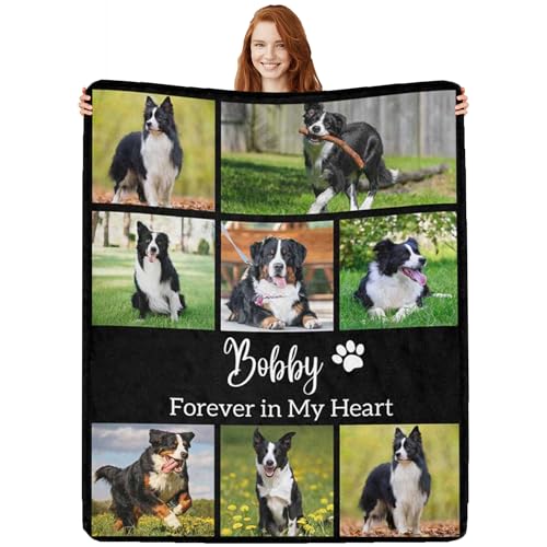 Custom Photo Dog Memorial Blanket for Pet Lovers