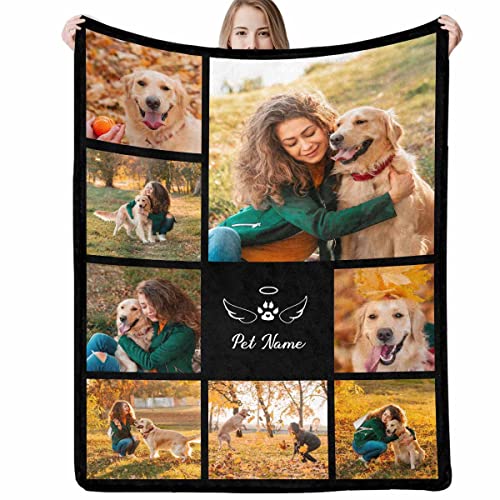 Custom Pet Memorial Blanket with Personalized Photos