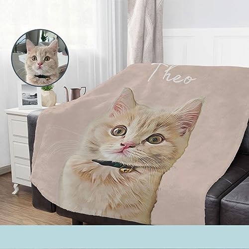 Personalized Pet Photo Blanket for Dog and Cat
