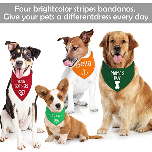 Nibana Personalized Custom Dog Bandana with Icons