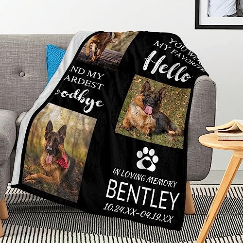 Personalized Pet Blanket with Custom Photo, Memorial Gift
