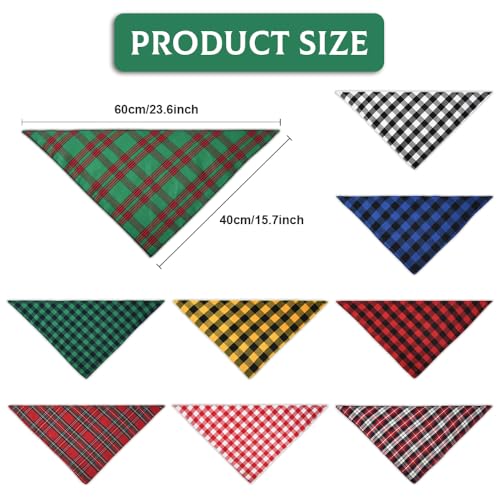 Customized Plaid Bandana for Pets, Name Design Required