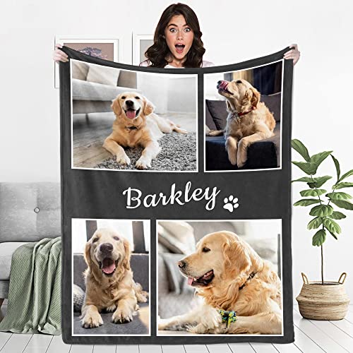 Custom Pet Memorial Blanket with Personalized Photo and Name
